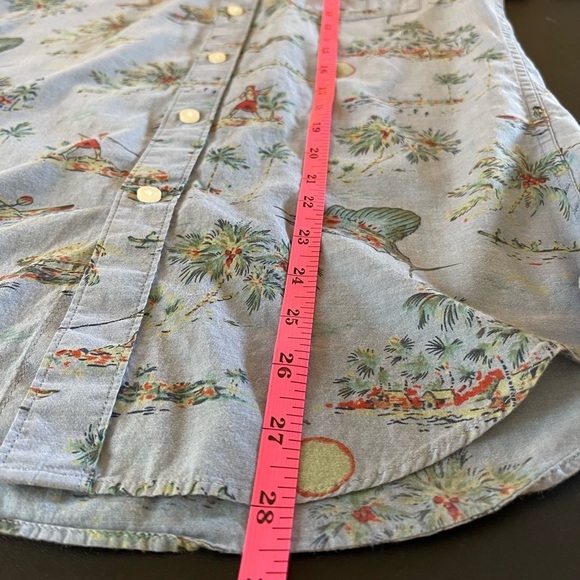 J. Crew lightweight chambray island beach print short sleeve button-down shirt - Picture 6 of 6